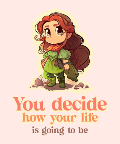 T-Shirt Design Generator Featuring a Warrior Princess Inspired by Disney