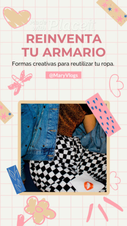 Colorful Instagram Story Video Maker Featuring Tips for Second-Hand Outfits 6443a 6645-el1