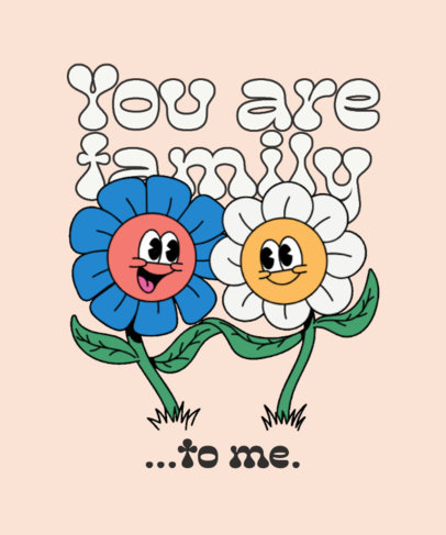 T-Shirt Design Maker Featuring Two Cartoonish Flowers for BFF Day