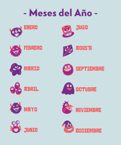 Worksheet Design Maker Featuring the Months of the Year With Monster Graphics 5732