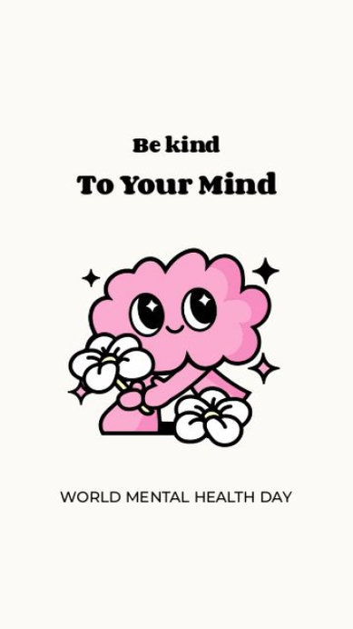 Instagram Story Video Maker with a Cartoonish Brain Illustration for Mental Health Day