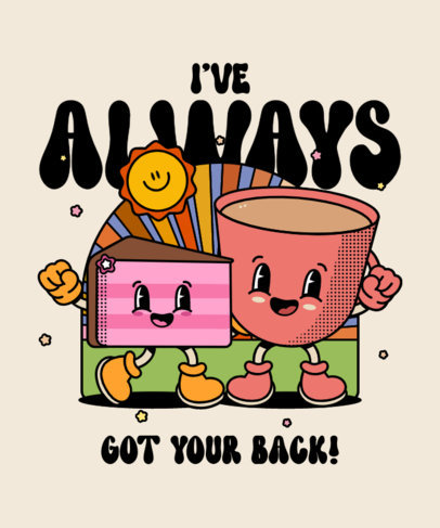 Cartoonish T-Shirt Design Generator for BFF Day With Dessert Graphics