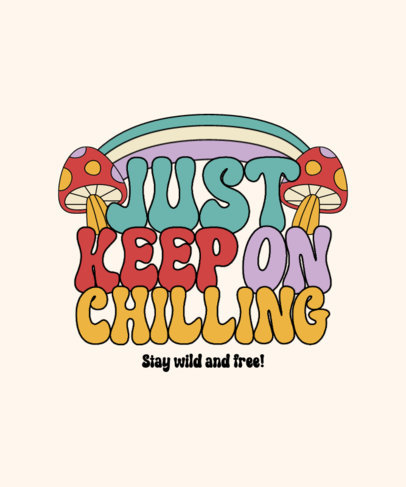 T-Shirt Design Template Featuring Positive Quotes in Groovy Typefaces