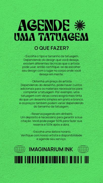 Instagram Story Template for a Tattoo Studio Featuring Tips