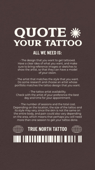 Ink Studio Instagram Story Generator to Schedule a Tattoo