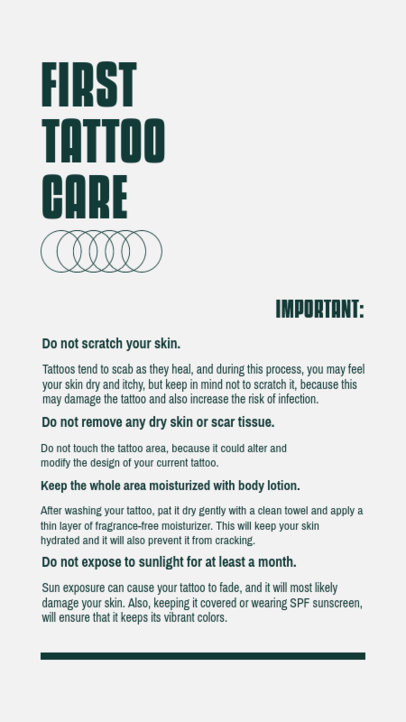 Instagram Story Generator Featuring Easy Tips to Take Care of a New Tattoo