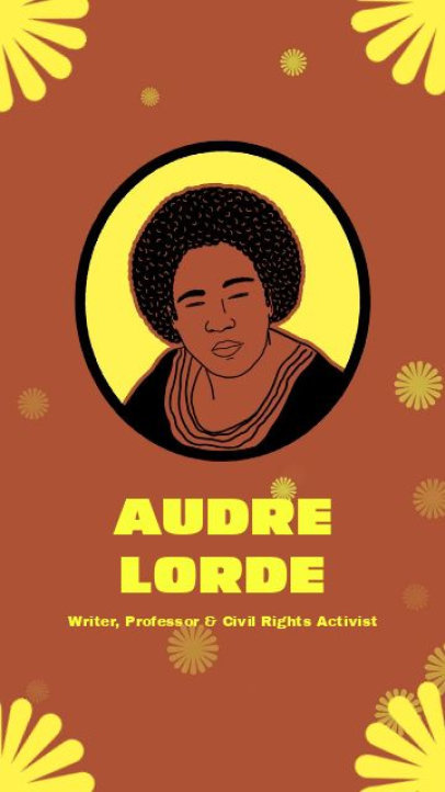 LGBT Pride-Inspired Instagram Story Video Creator with an Animated Illustration of Audre Lorde 6569