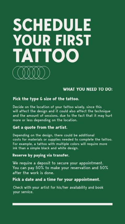 Instagram Story Creator with a Quick Guide to Schedule a Tattoo Appointment