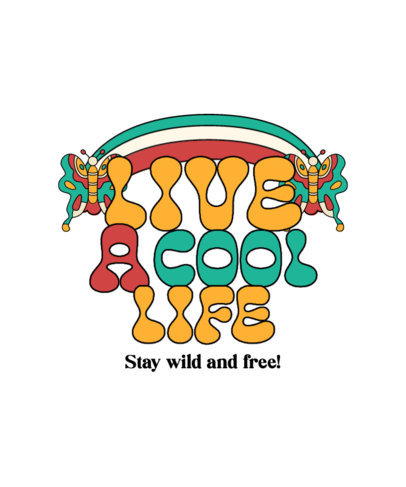T-Shirt Design Creator with Butterfly Illustrations and a Groovy Quote