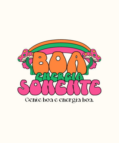 T-Shirt Design Generator Featuring Mushroom Illustrations with a Groovy Quote