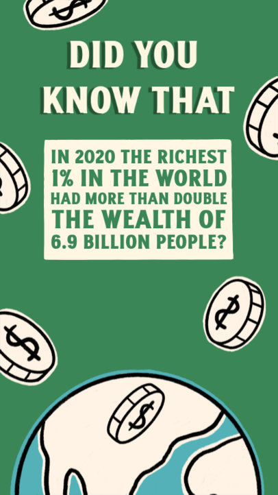 Instagram Story Maker Featuring Illustrated Coins with a Capitalism Fun Fact 5536a