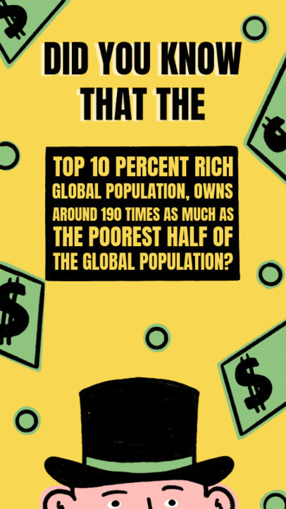 Instagram Story Template with an Anti-Capitalism Quote Featuring Illustrated Dollar Bills 5536d