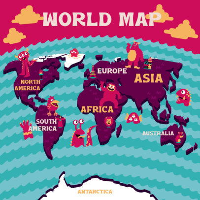 Worksheet Design Maker Featuring a Connect-the-Dots World Map for Kids 5733