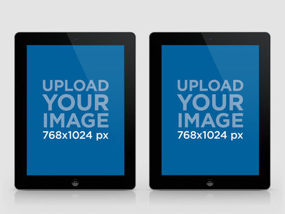 Mockup of Two iPads Placed in Portrait Position Next to Each Other m33369