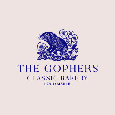 Logo Creator for a Bakery Shop Featuring a Gopher Graphic