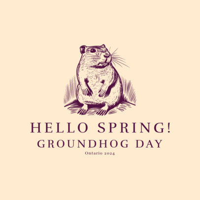 Logo Template for Groundhog Day With a Gopher Illustration