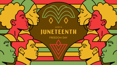 YouTube Banner Template Featuring Illustrations for Juneteenth 5801