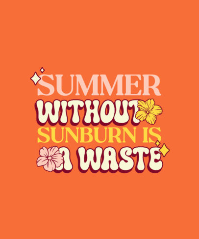 Cool T-Shirt Design Template Featuring a Summer-Themed Quote