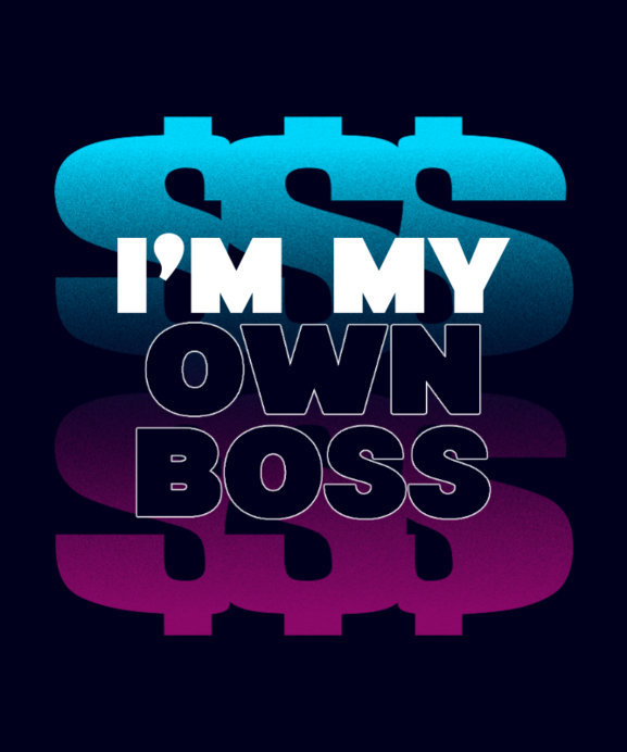 Placeit - T-Shirt Design Creator Featuring a Self-Boss Quote with ...