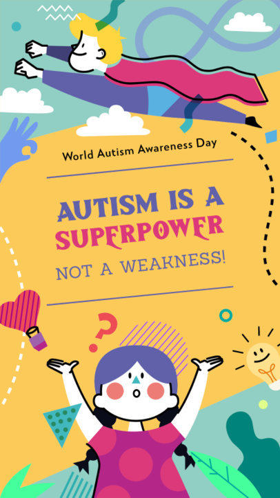 Instagram Story Maker for Autism Awareness Day Featuring Doodle Graphics 5800d