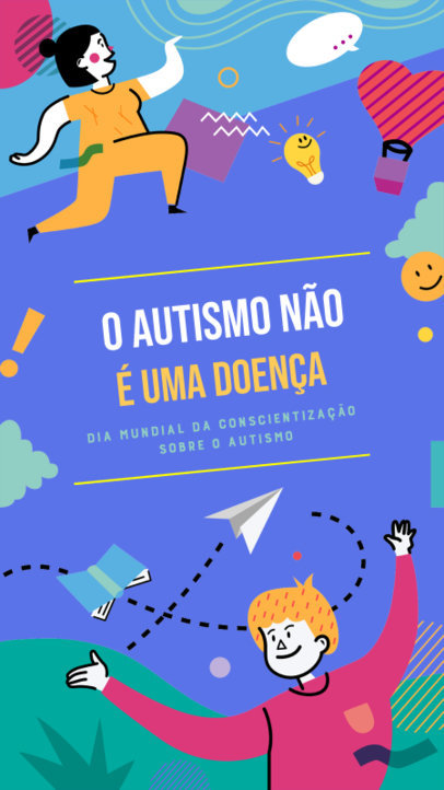 Instagram Story Generator Featuring a Neurodiversity Theme for Autism Awareness Day 5800e