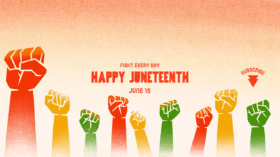 YouTube Banner Design Maker Featuring Illustrated Fists for Juneteenth 2454i 5802