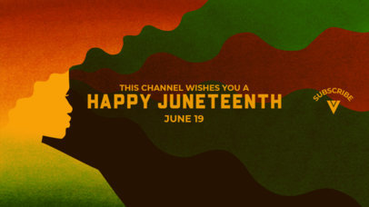 YouTube Banner Template for a Happy Juneteenth Celebration with an Illustrated Background 2454j 5802