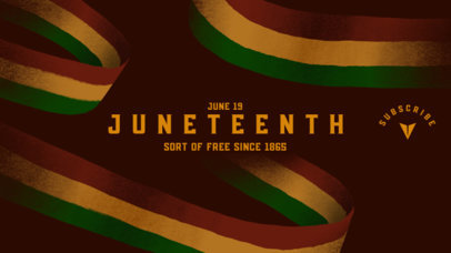 Juneteenth-Inspired YouTube Banner Maker Featuring Illustrated Ribbons 2454m 5802