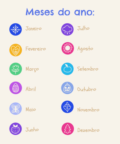 Colorful Worksheet Template for Teachers With a Months of the Year Theme 5732c