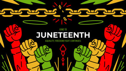 YouTube Banner Maker with a Broken Chain for a Freedom-Themed Juneteenth Illustration 5801a