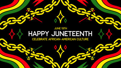 YouTube Banner Creator Featuring an Illustrated Chain with Broken Links for Juneteenth 5801c