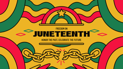 YouTube Banner Template Featuring Colorful Illustrations for Juneteenth 5801d