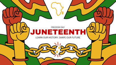 YouTube Banner Maker Featuring Fist Illustrations for Juneteenth 5801e