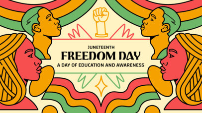 YouTube Banner Creator for Juneteenth with Illustrated Faces 5801g