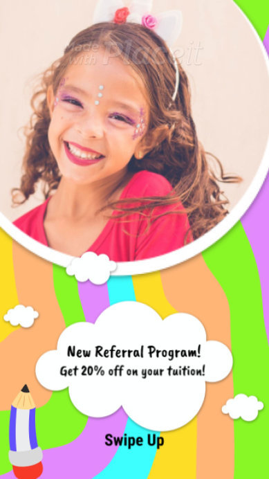 Instagram Story Video Template Featuring a Promo for a Child Care Service Center