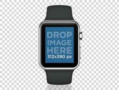 Black Apple Watch Sport Mockup PNG