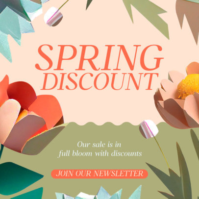 Instagram Post Maker Featuring Floral Graphics for Spring Sales
