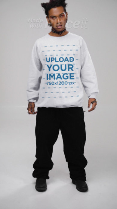 Sweatshirt Video Featuring a Man Wearing a Gothic Stylish Outfit