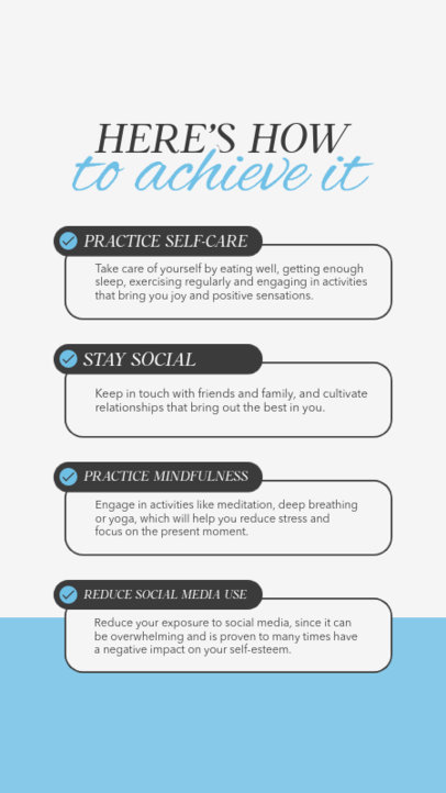 Instagram Story Maker Featuring Helpful Advice to Boost One's Mental Health