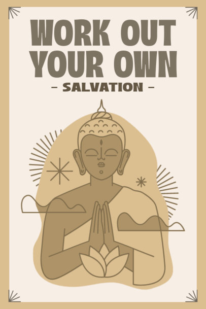 Buddha Day-Themed Poster Design Maker Featuring a Beautiful Buddhist Quote 