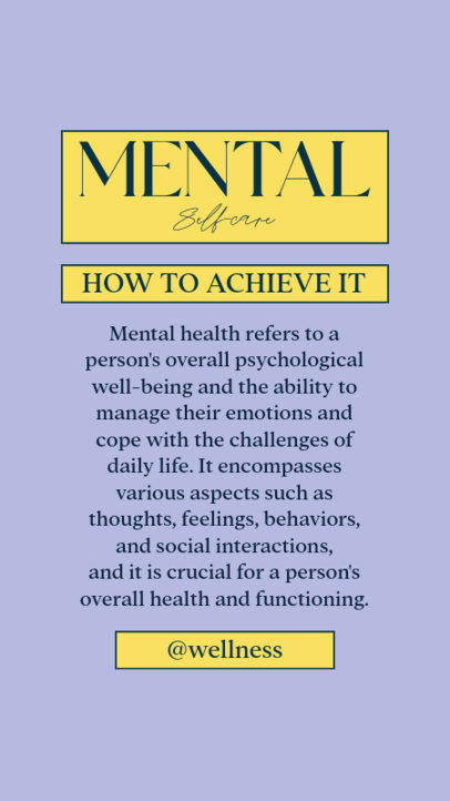 Minimalist Instagram Story Creator Featuring a Mental Health Theme
