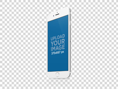Mockup of an Angled iPhone 6 with Transparent Background