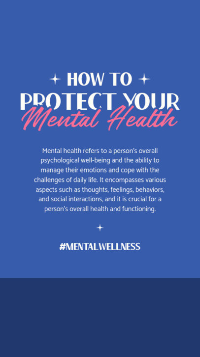 Instagram Story Template Featuring Tips on How to Protect One's Mental Health