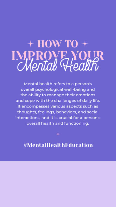 Instagram Story Creator Featuring Professional Advice to Boost One's Mental Health