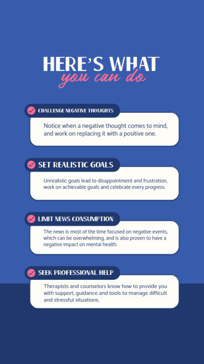 Instagram Story Template with Easy Steps to Achieve a Healthier State of Mind