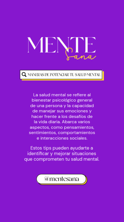 Instagram Story Creator Featuring Wellness Tips for a Healthy Mind