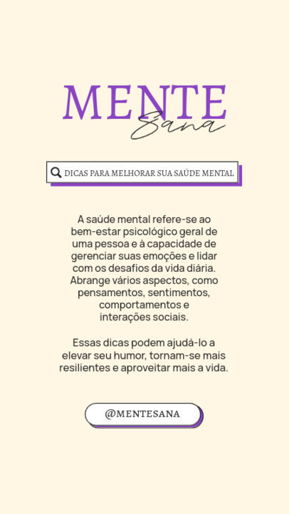 Instagram Story Template Featuring Professional Advice to Improve One's Mental Health