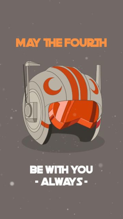 Instagram Story Video Maker with an Illustrated Space Helmet for May the 4th