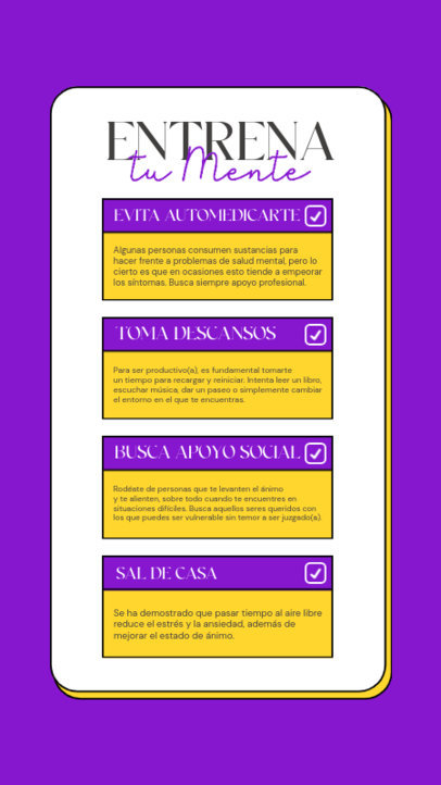 Instagram Story Design Creator with an Activity Checklist to Train One's Mind