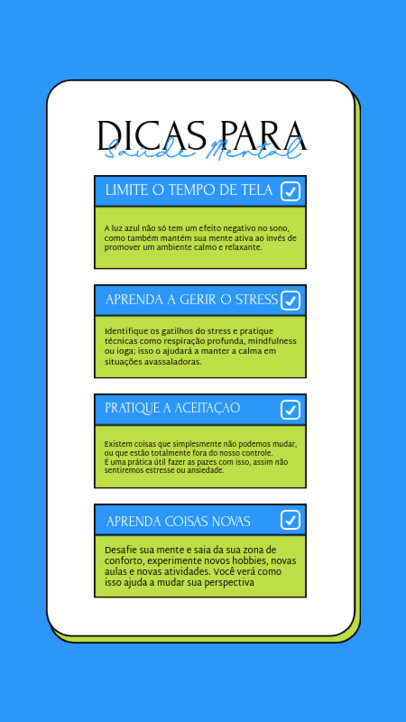 Instagram Story Template with a Mental Health Awareness-Inspired Checklist  6204g-el1